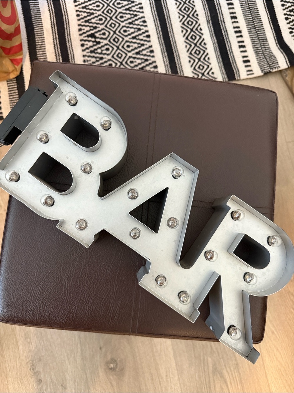 Threshold Silver 'BAR' Marquee Lighted Sign